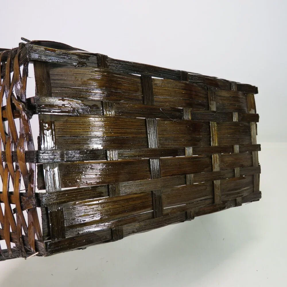 Dark bent wood basket with high gloss 11x7